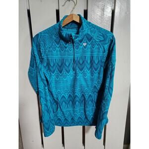 Obermeyer Siena Fleece 1/4 Zip Women's Pullover Sweater Mermaid Teal L Outdoors